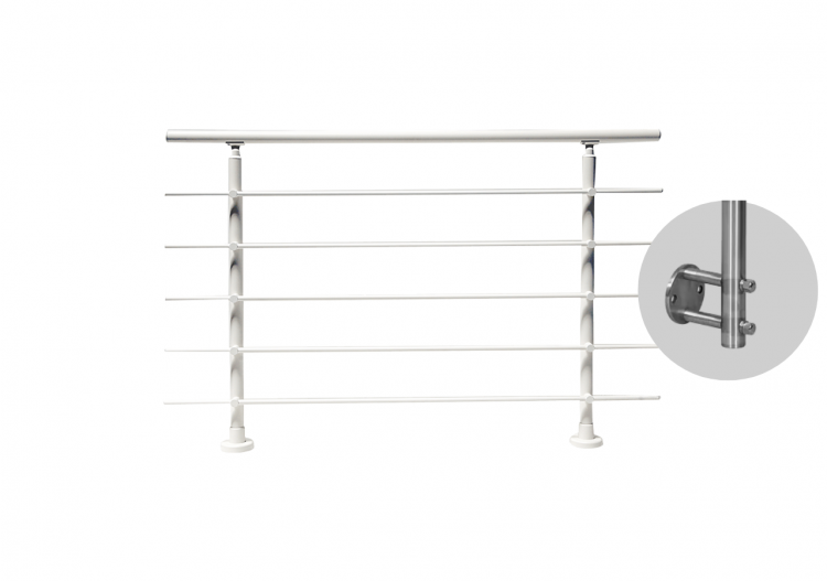 Kit balustrade aluminium 1,5m blanc - latéral - 186214 - Dieda