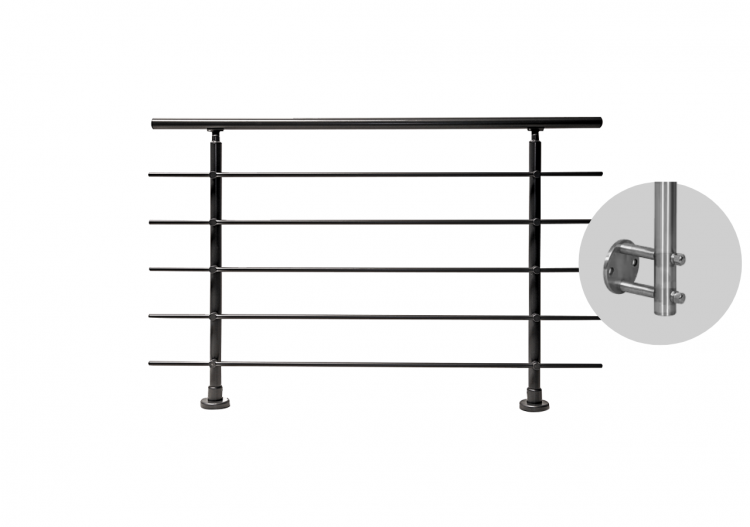 Kit balustrade aluminium 1,5m anthracite - latéral - 186212 - Dieda