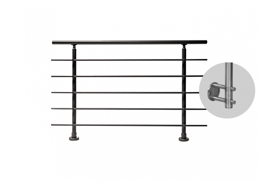 Kit balustrade aluminium 1,5m anthracite - latéral - 186212 - Dieda