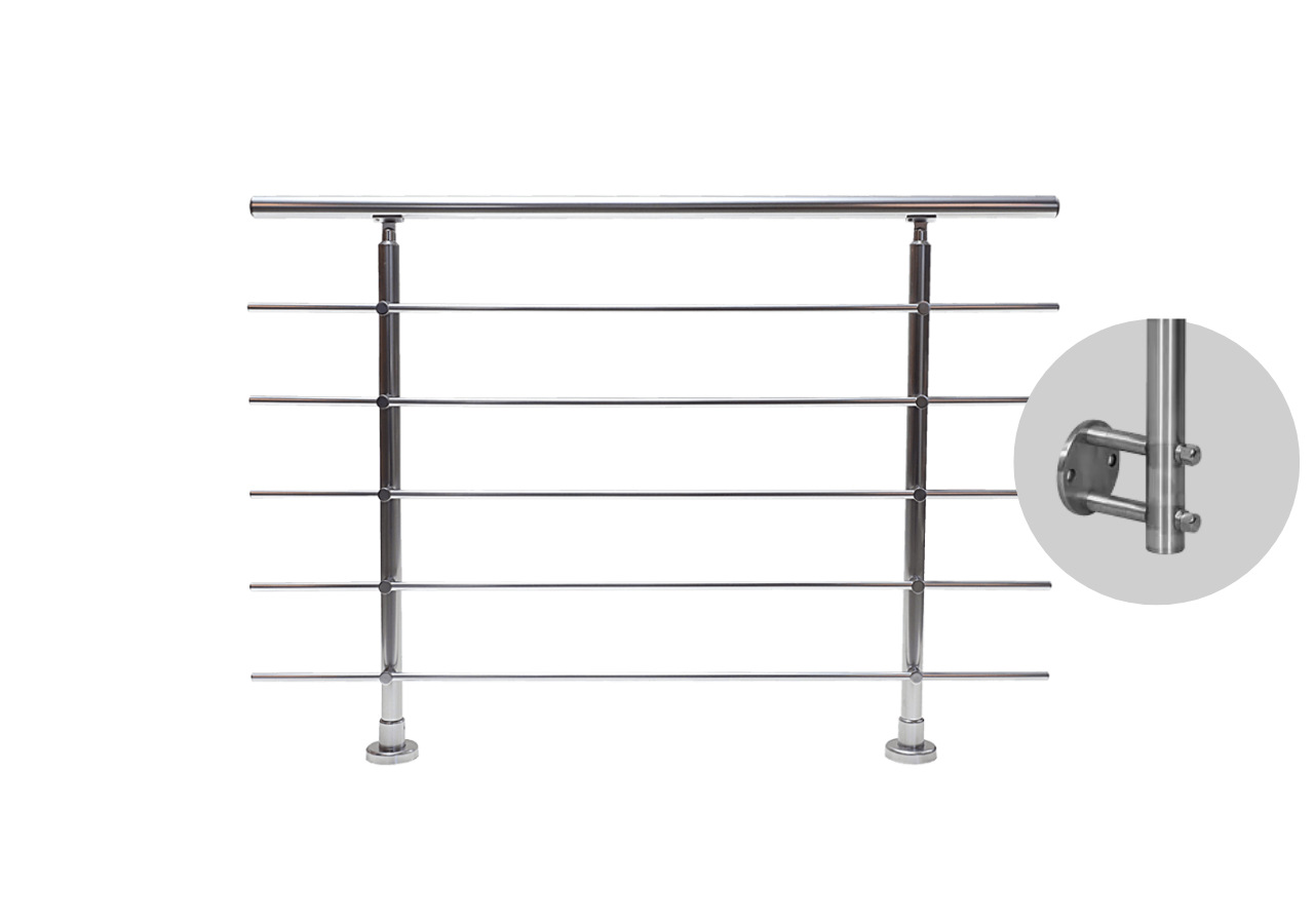 Kit balustrade aluminium 1,5m anodisé - latéral - 186210 - Dieda