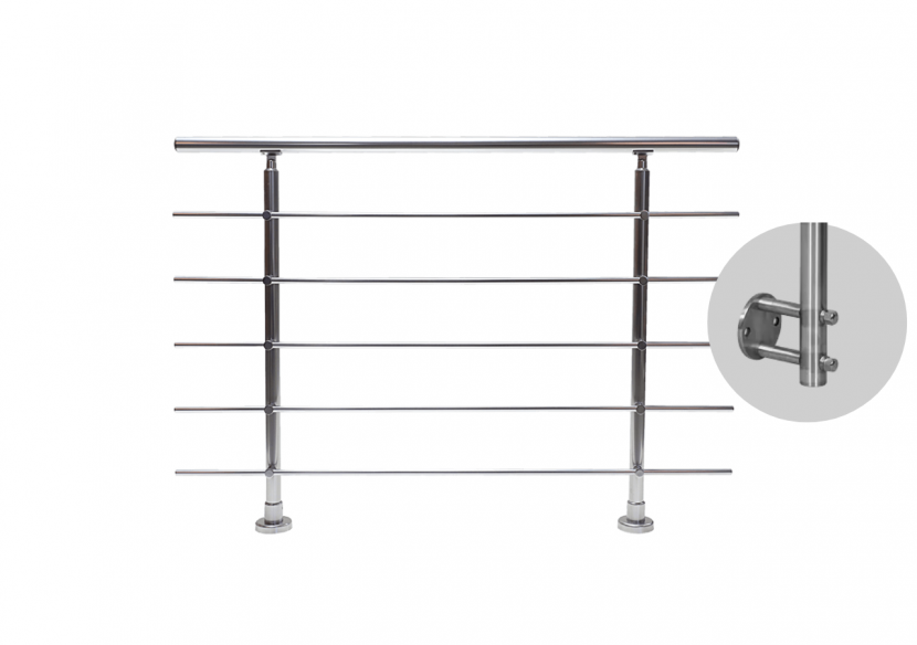 Kit balustrade aluminium 1,5m anodisé - latéral - 186210 - Dieda