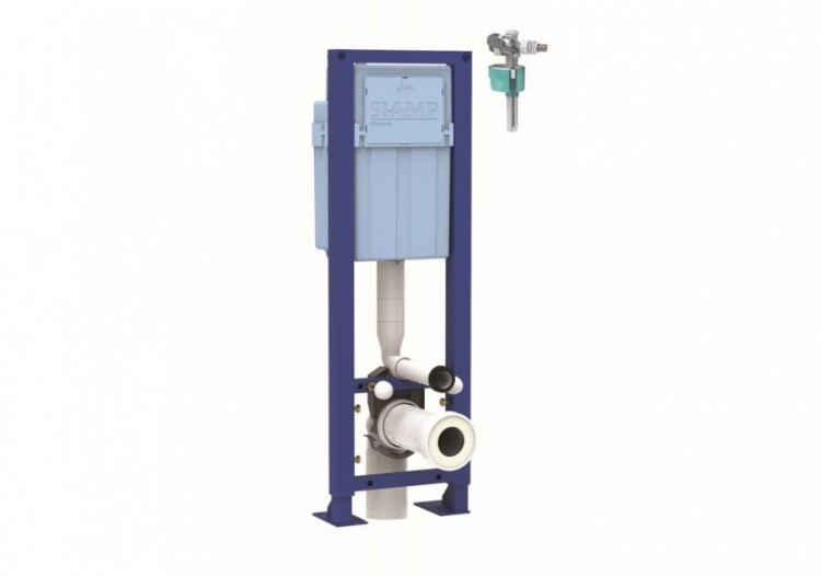 Bati-support INGENIO Premium Autoportant /Pipe orientable / liaison cuvette /Robinet Quieto - 10006825 - Siamp