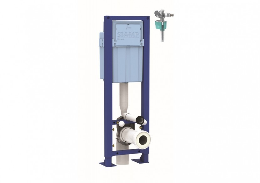 Bati-support INGENIO Premium Autoportant /Pipe orientable / liaison cuvette /Robinet Quieto - 10006825 - Siamp