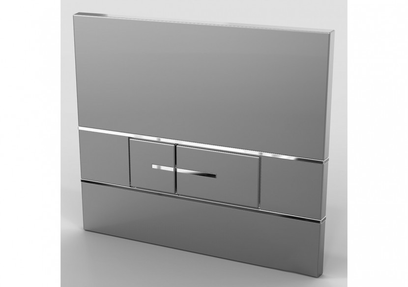 Plaque de commande Double Volume Segment - Inox/Inserts Brillants (Verso 350, Verso 1100, PMR, Intraslim) - 31171210 - Siamp