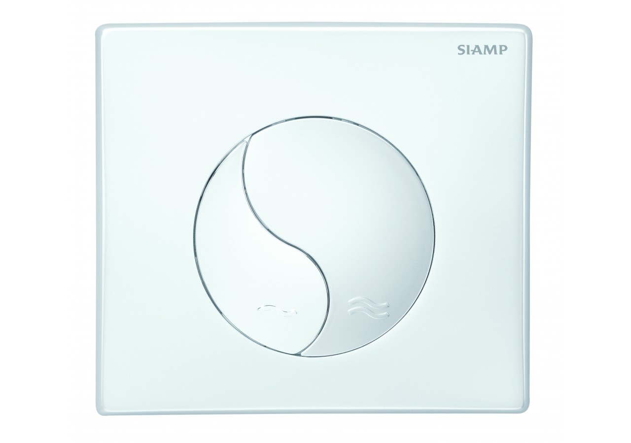 Plaque de Commande Double Volume Yin Yang Blanc (Verso 350, Verso 1100, PMR, Intraslim) - 31180010 - Siamp