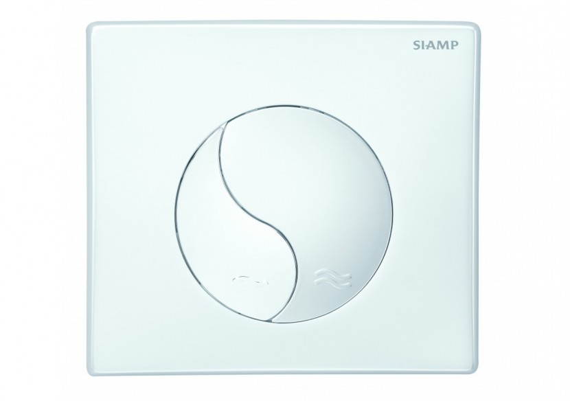 Plaque de Commande Double Volume Yin Yang Blanc (Verso 350, Verso 1100, PMR, Intraslim) - 31180010 - Siamp