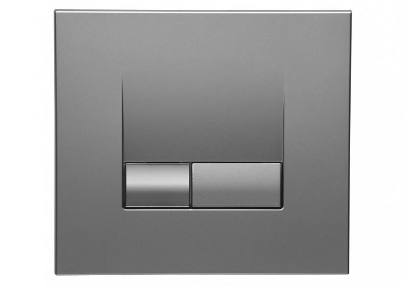 Plaque de Commande Double Volume Smarty Chromé Mat (Verso 350, Verso 1100, PMR, Intraslim) - 31191110 - Siamp