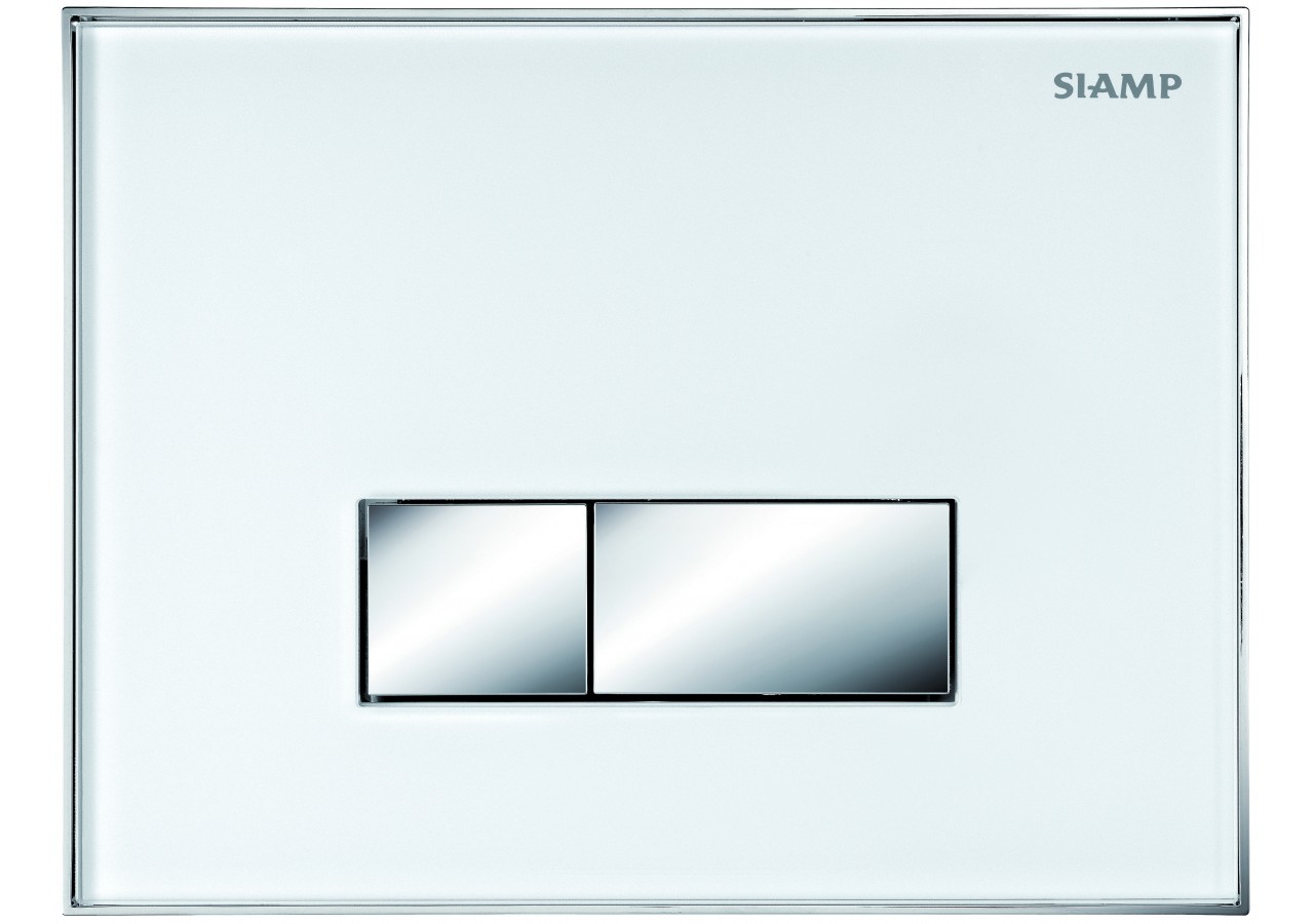 Plaque de Commande Double Volume REFLET 90 - Ingénio - Blanc/Brillant - 31196460 - Siamp