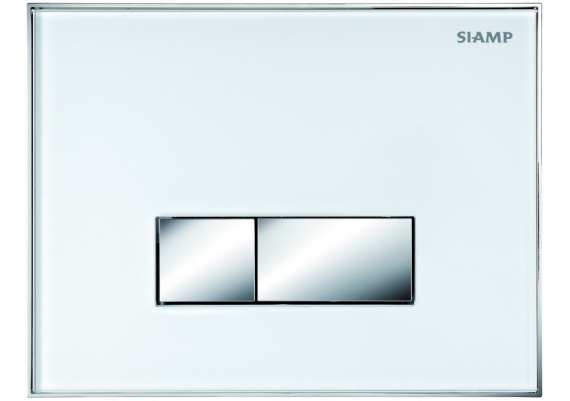 Plaque de Commande Double Volume REFLET 90 - Ingénio - Blanc/Brillant - 31196460 - Siamp