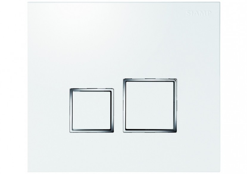 Plaque de Commande Double Volume Square - Ingénio - Blanc/Inserts Brillants - 31204060 - Siamp