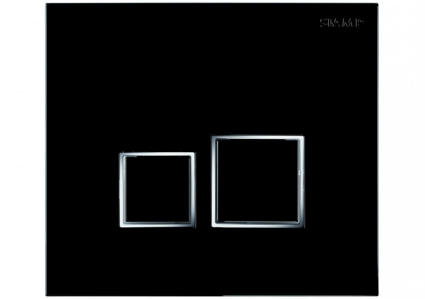 Plaque de Commande Double Volume Square Noir / Inserts Brillants (Verso 350, Verso 1100, PMR, Intraslim) - 31204110 - Siamp