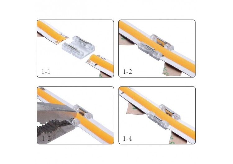 Connecteur rapide CLIP INVISIBLE 2 broches ruban à ruban monochrome 8mm IP20 - BCI8BB-2 - Barcelona LED 2