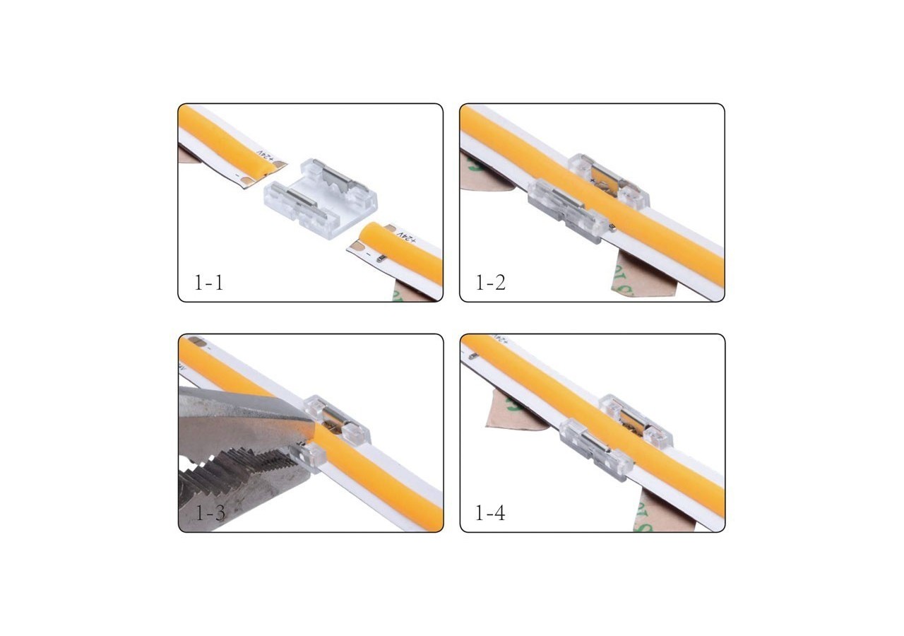 Connecteur rapide CLIP INVISIBLE 2 broches ruban à ruban monochrome 8mm IP20 - BCI8BB-2 - Barcelona LED