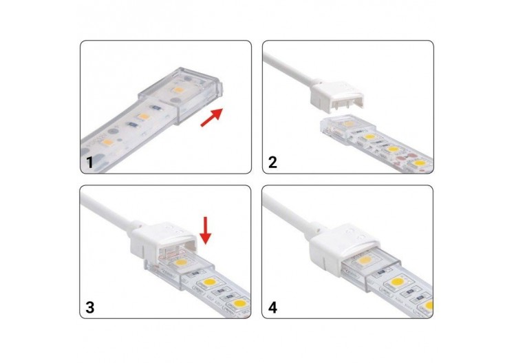 Connecteur hippo câblé ruban LED RGB PCB 10mm IP68 - SDN10XB-4W200 - Barcelona LED 2