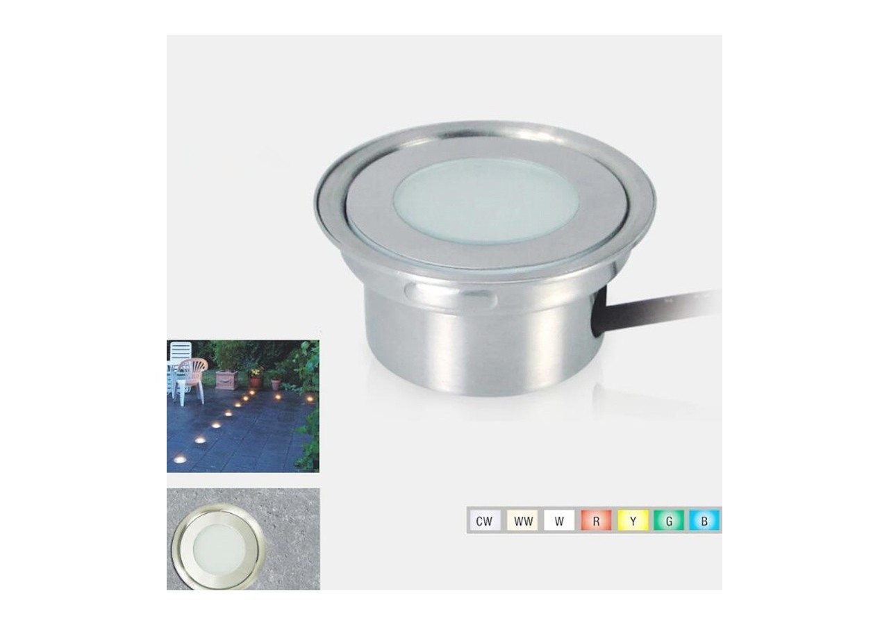 Spot LED balise encastrable RGB 0,7W 12V-DC IP67 - BA50010-RGB - Barcelona LED