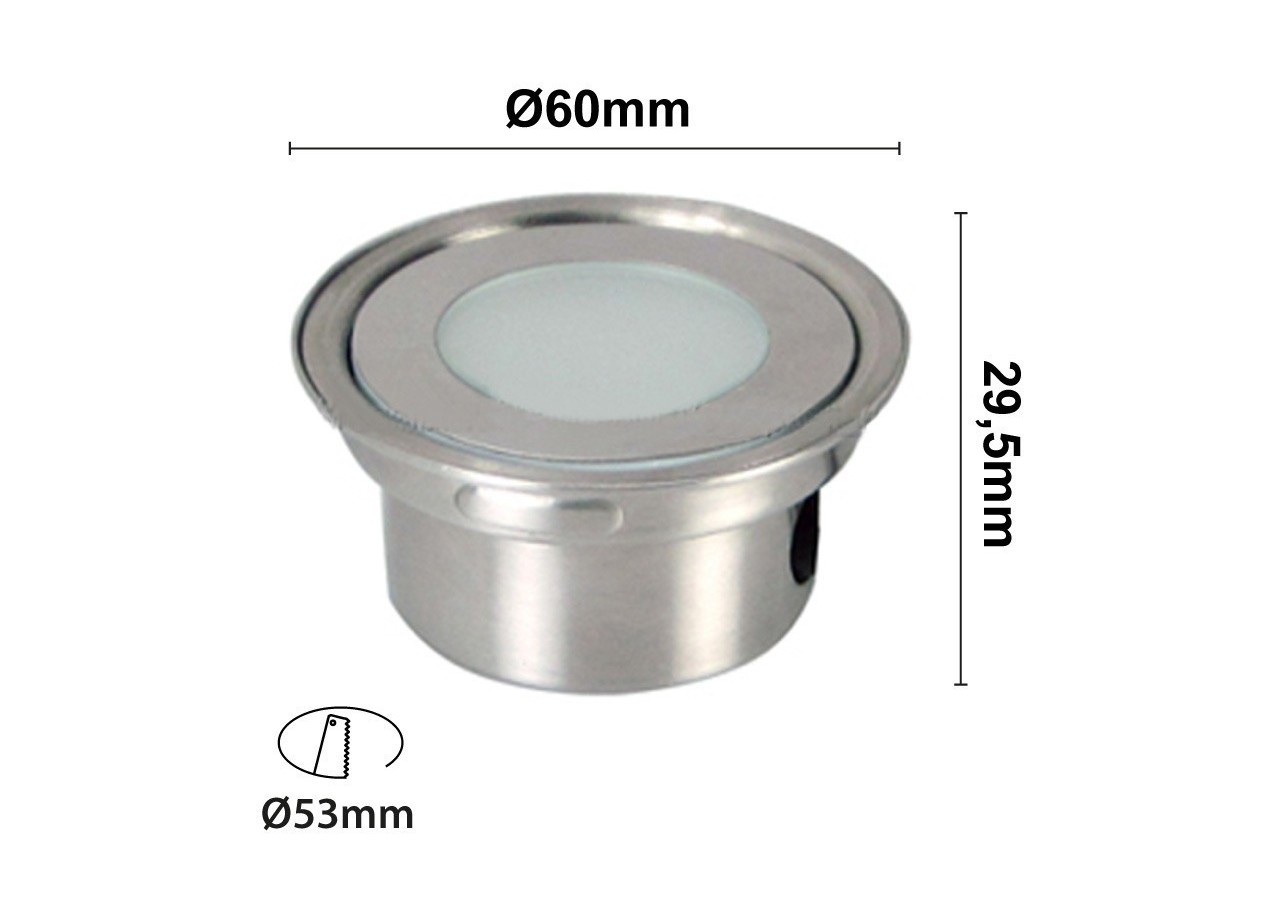 Spot LED balise encastrable RGB 0,7W 12V-DC IP67 - BA50010-RGB - Barcelona LED