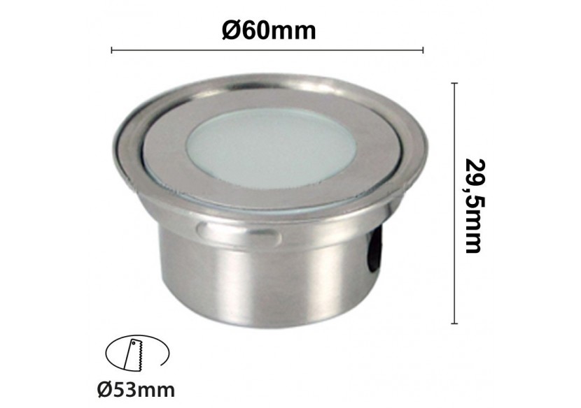 Spot LED balise encastrable RGB 0,7W 12V-DC IP67 - BA50010-RGB - Barcelona LED