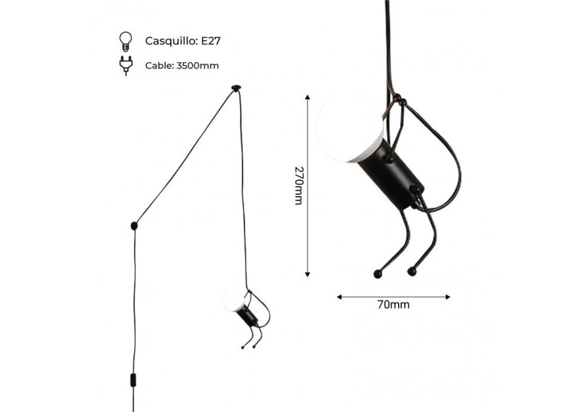 Lampe suspendue décorative avec interrupteur et prise "DOLL" - LV418-C - Barcelona LED