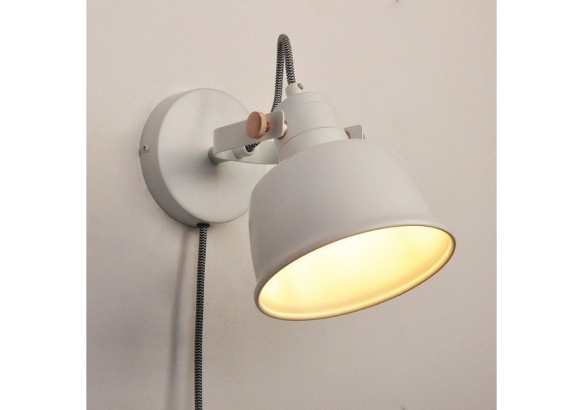 Applique murale intérieur "KUKKA" avec prise et interrupteur - LN4003-EU-B - Barcelona LED