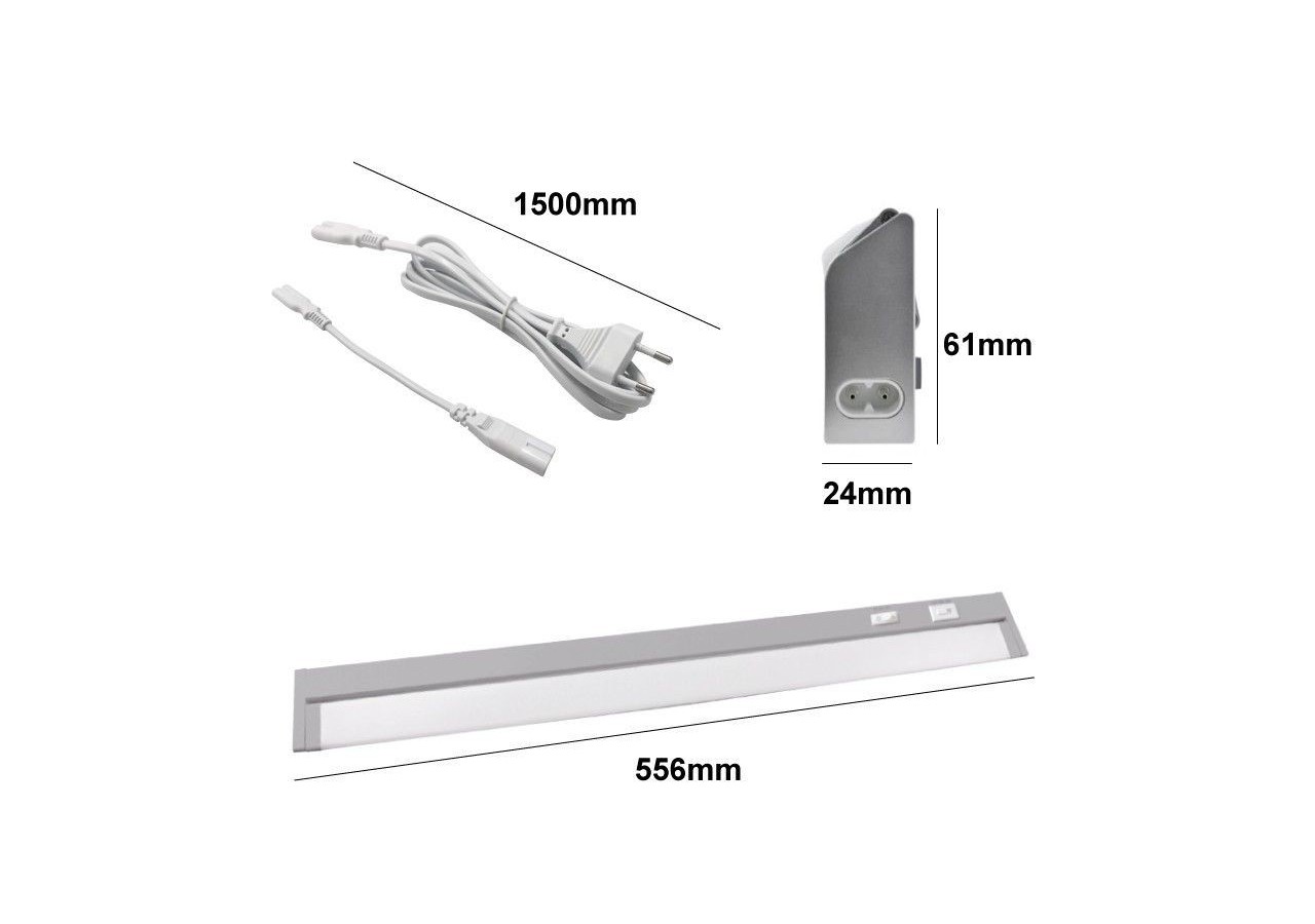 Luminaire LED orientable CCT traversante pour dessous de meuble 60cm 8W - B7311-CCT - Barcelona LED