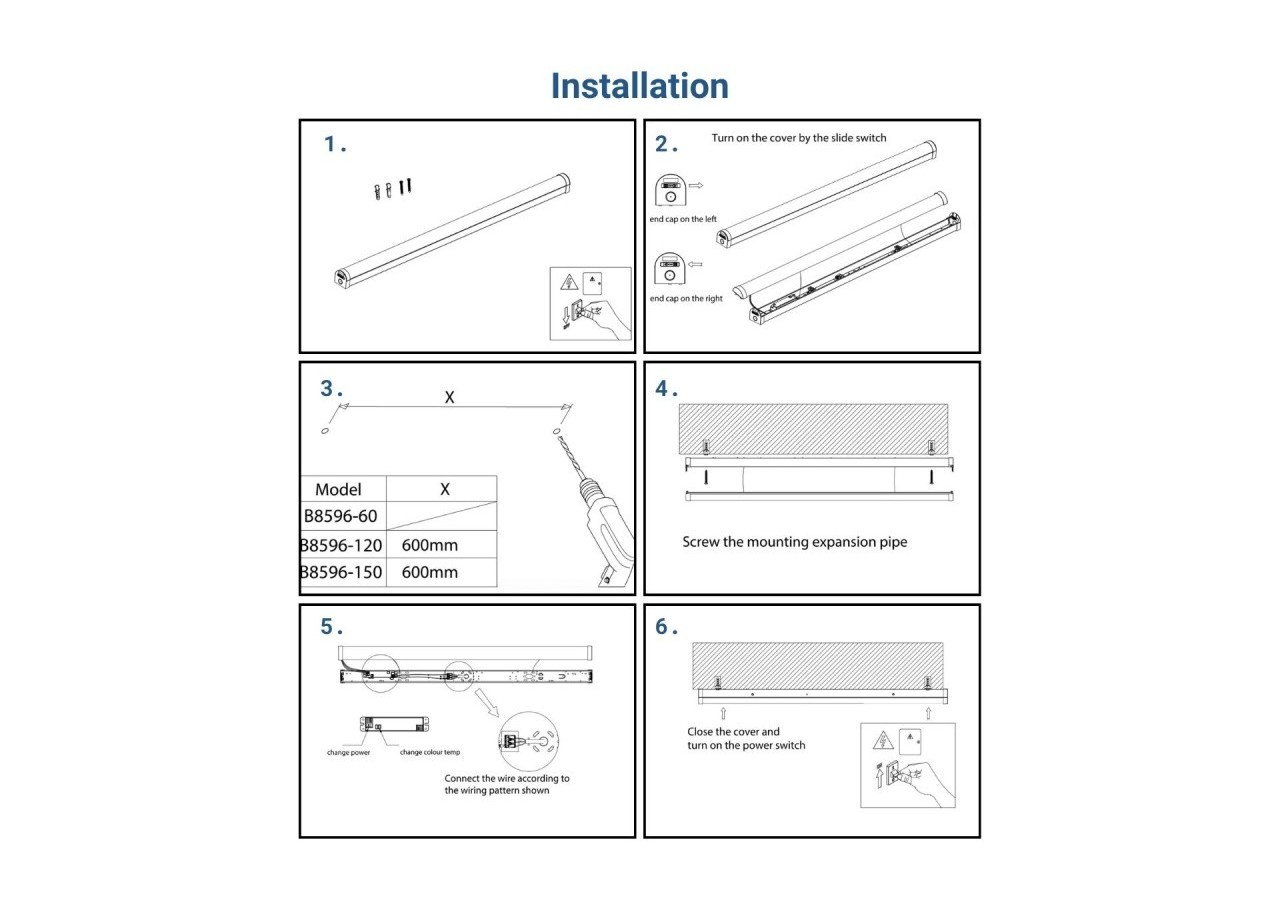 Linéaire LED haute puissance CCT - 40W - 120cm - B8596-CCT-120 - Barcelona LED