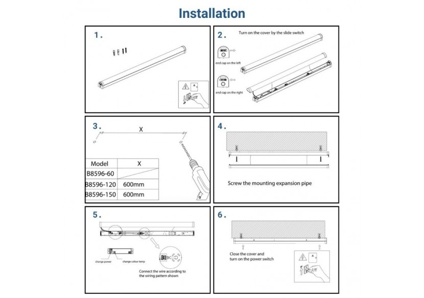 Linéaire LED haute puissance CCT - 40W - 120cm - B8596-CCT-120 - Barcelona LED
