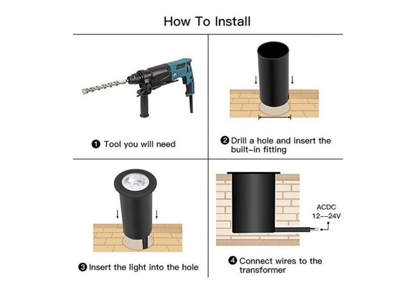 Spot extérieur encastrable de sol RGB - 12V DC -9W - IP67 - BA50020-RGB - Barcelona LED