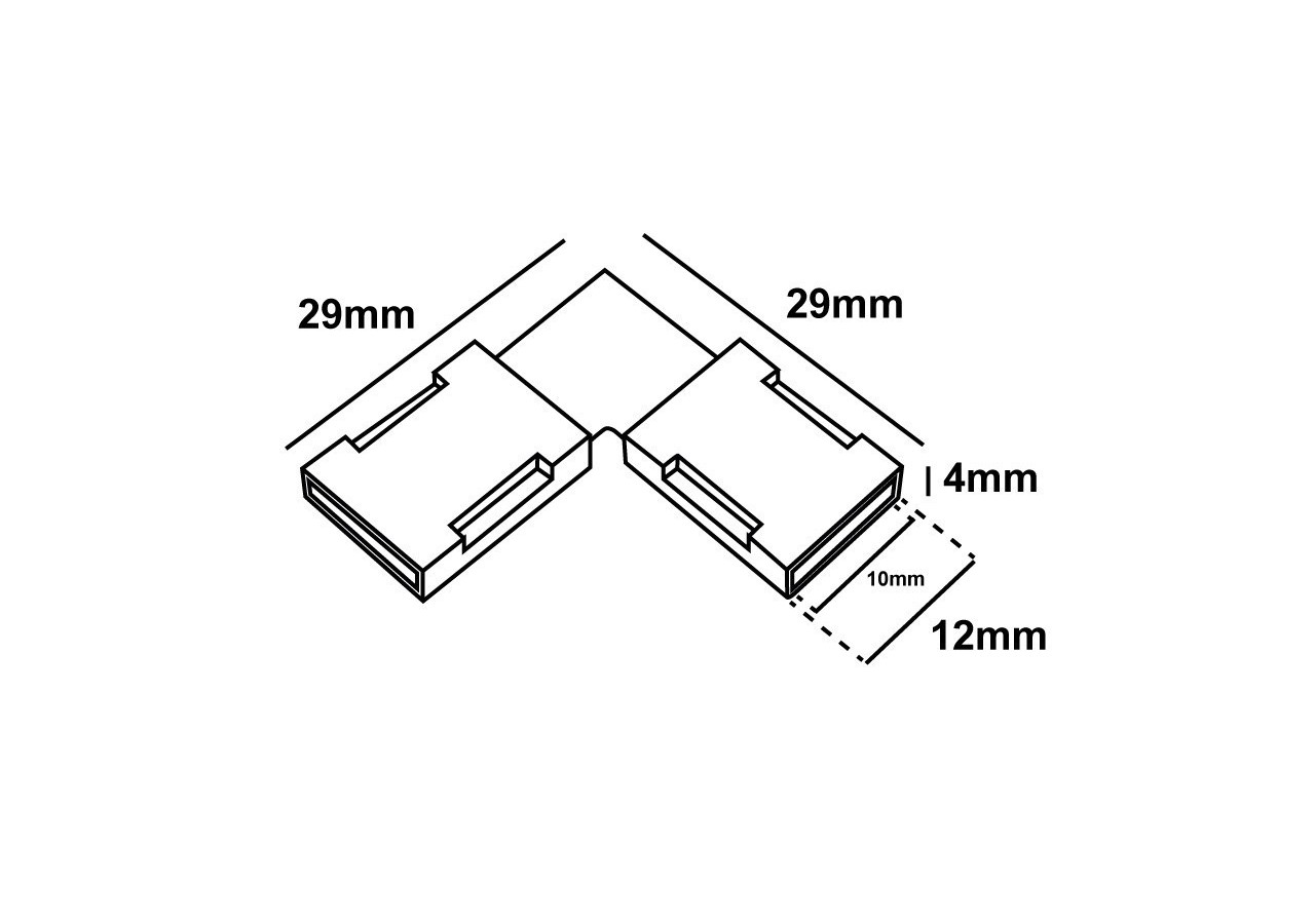 Connecteur rapide d'angle ruban à ruban unicolore de 10mm - FPC10-L2A - Barcelona LED