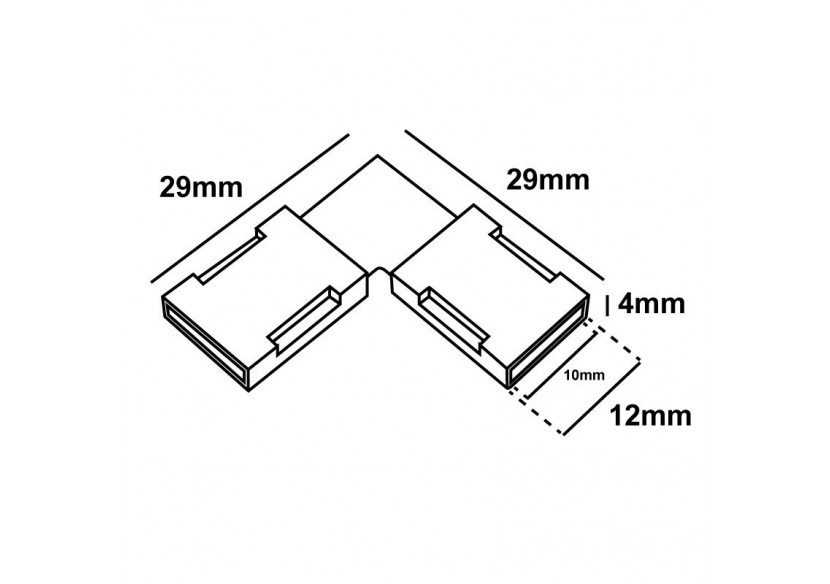 Connecteur rapide d'angle ruban à ruban unicolore de 10mm - FPC10-L2A - Barcelona LED