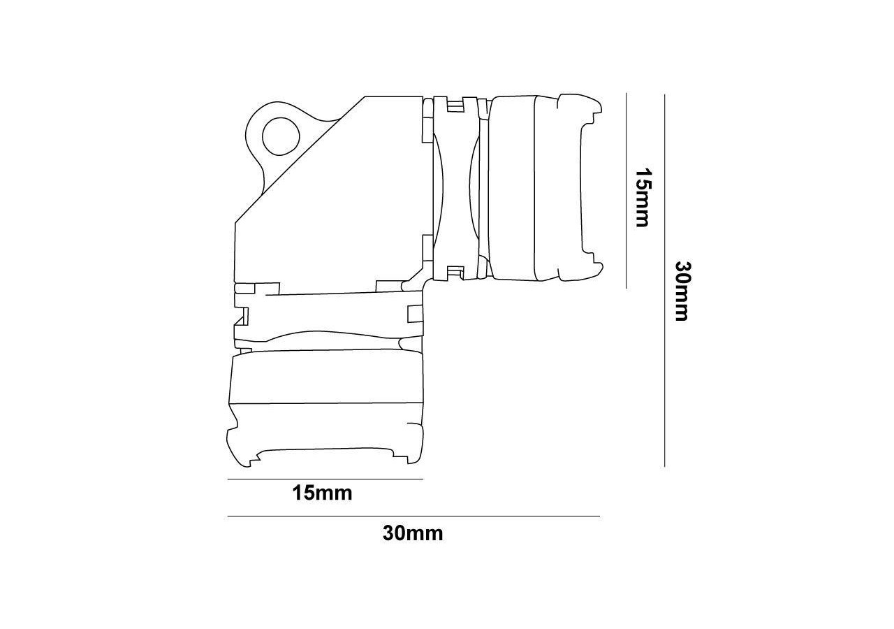 Connecteur d'angle en "L" à ruban LED COB monochrome 12V / 24V - 2 broches - Ruban 10mm - G-L-2P-10 - Barcelona LED