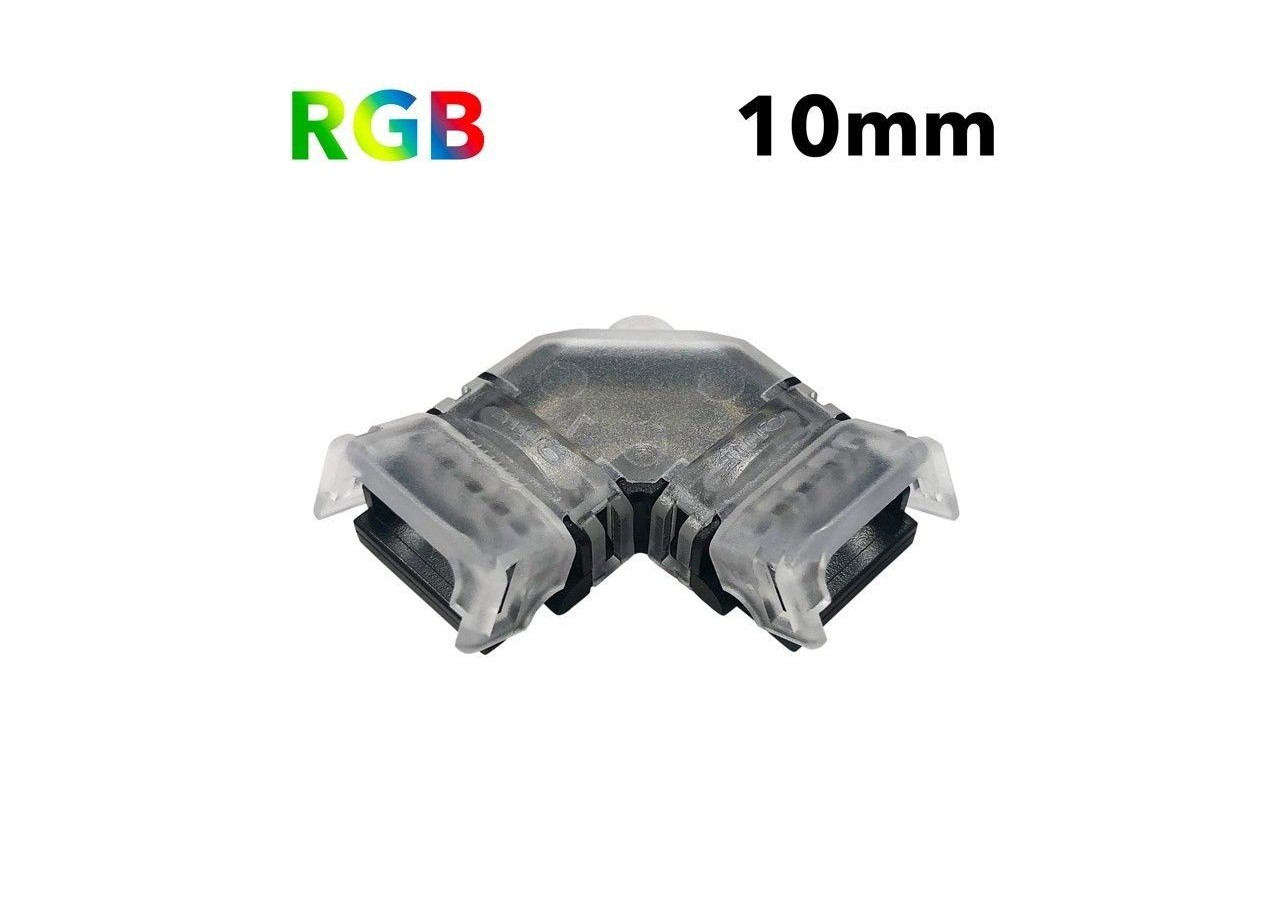 Connecteur d'angle "L" à ruban LED SMD RGB 12V / 24V - 4 broches - Ruban 10mm - G-L-4P-10 - Barcelona LED