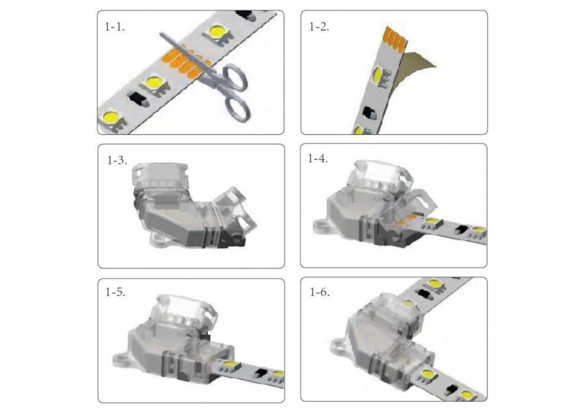 Connecteur d'angle "L" à ruban LED SMD RGB 12V / 24V - 4 broches - Ruban 10mm - G-L-4P-10 - Barcelona LED