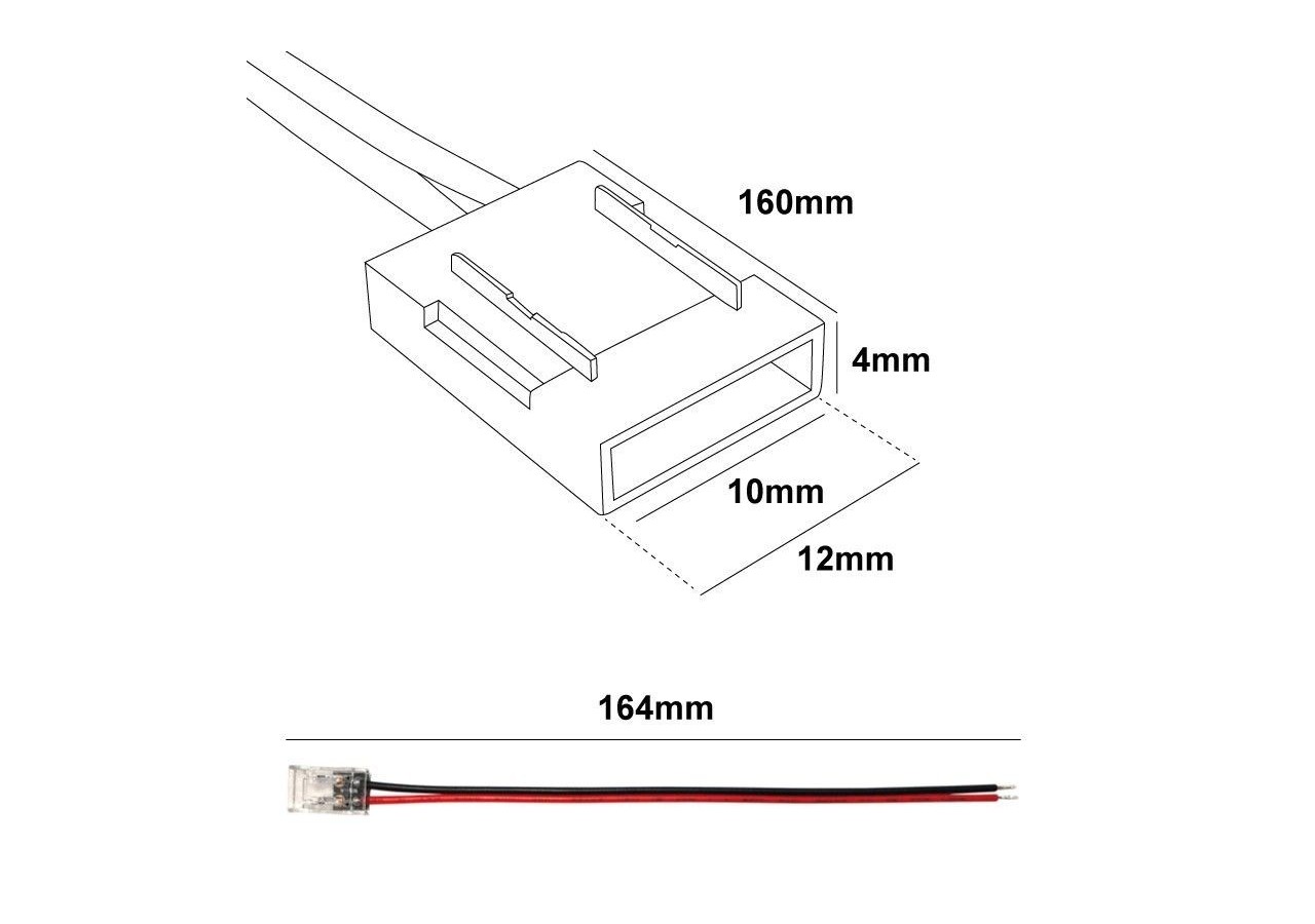 Connecteur cablé pour ruban LED 10mm IP20 - G-A2P-10 - Barcelona LED