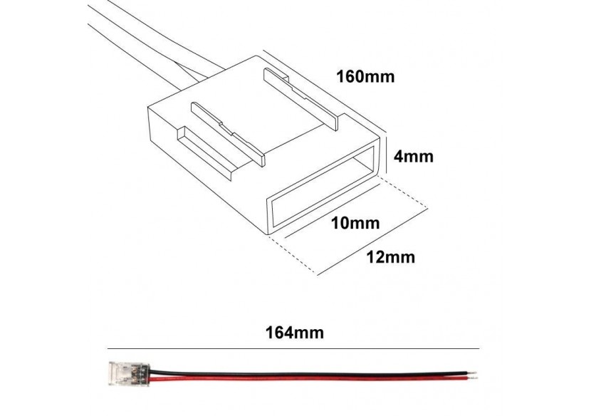 Connecteur cablé pour ruban LED 10mm IP20 - G-A2P-10 - Barcelona LED