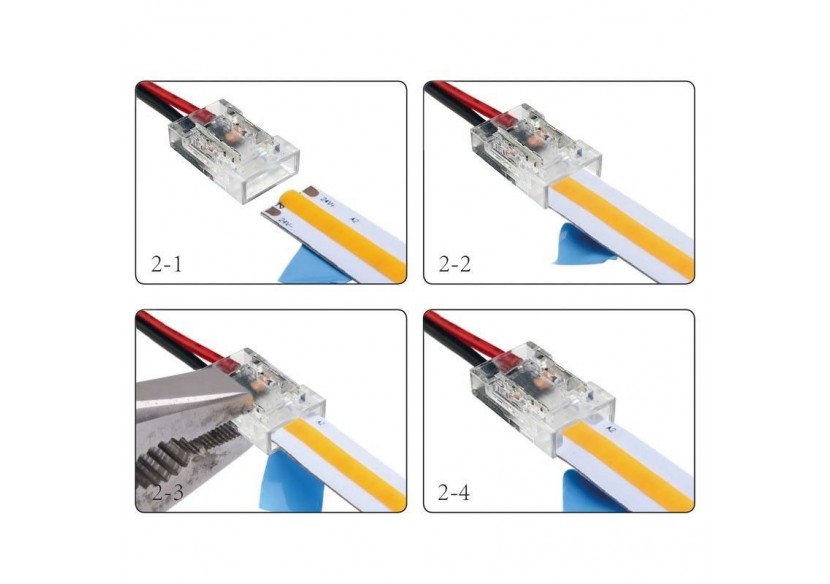 Connecteur câblé pour ruban LED 8mm IP20 - G-A2P-8 - Barcelona LED