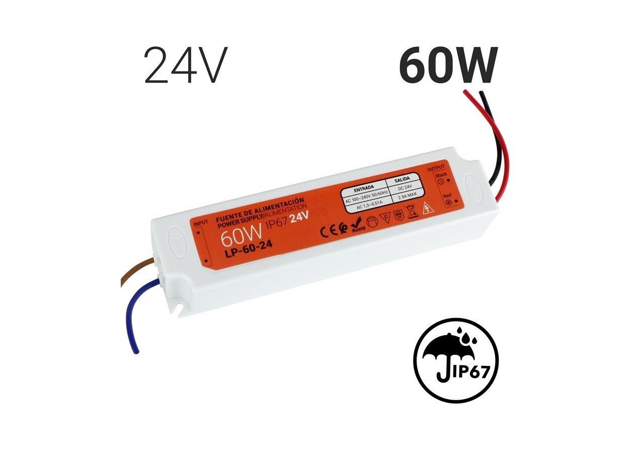 Transformateur étanche compact 24V 60W IP67 - LP-60-24 - Barcelona LED