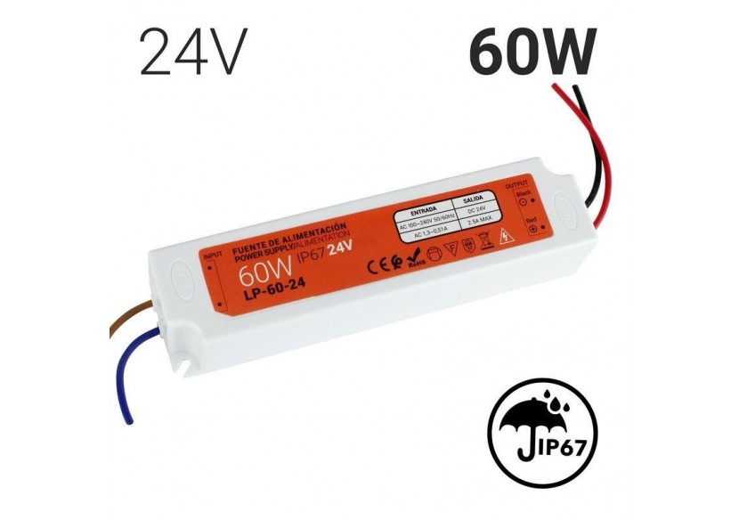 Transformateur étanche compact 24V 60W IP67 - LP-60-24 - Barcelona LED