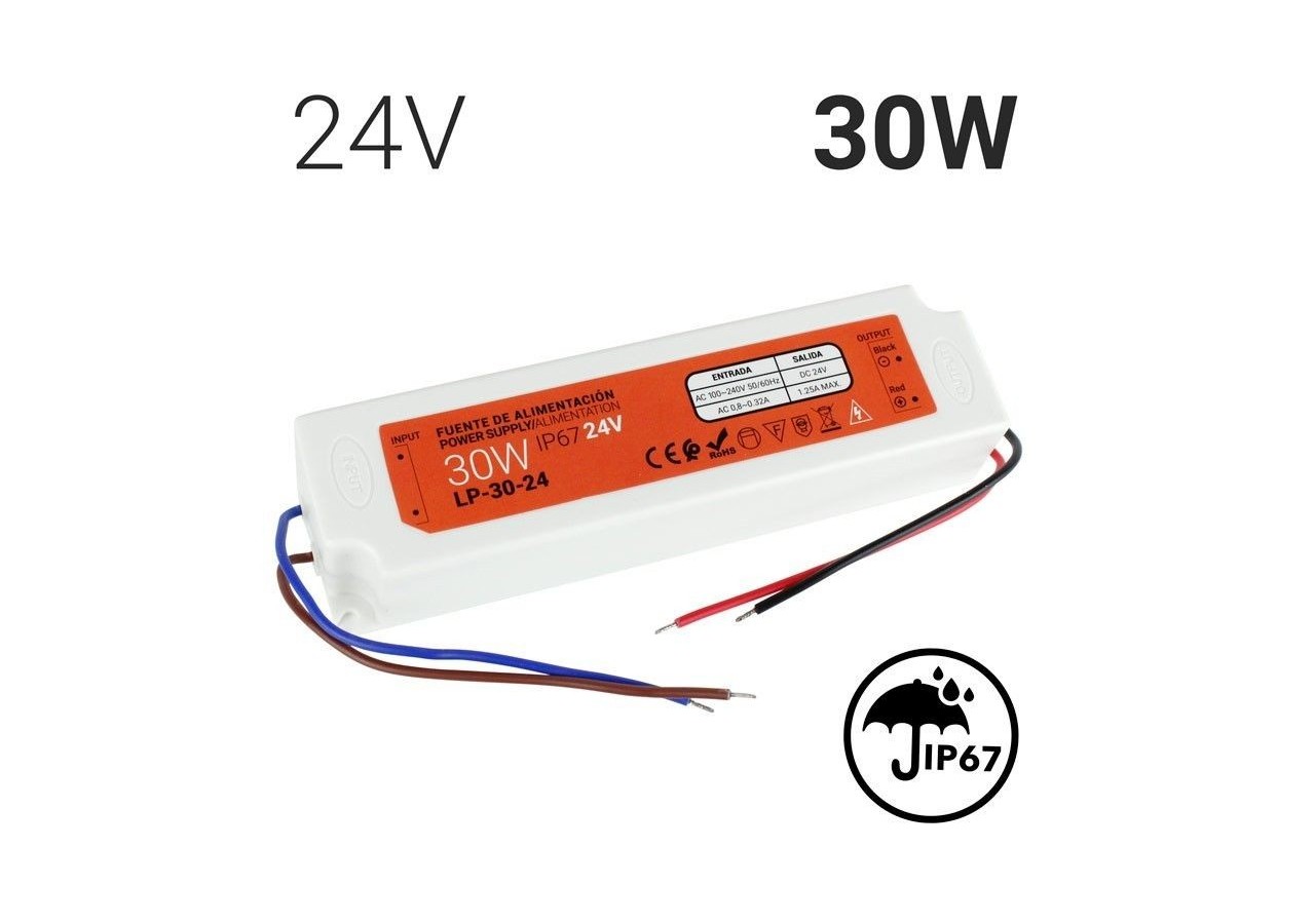 Transformateur étanche compact 24V 30W IP67 - LP-30-24 - Barcelona LED
