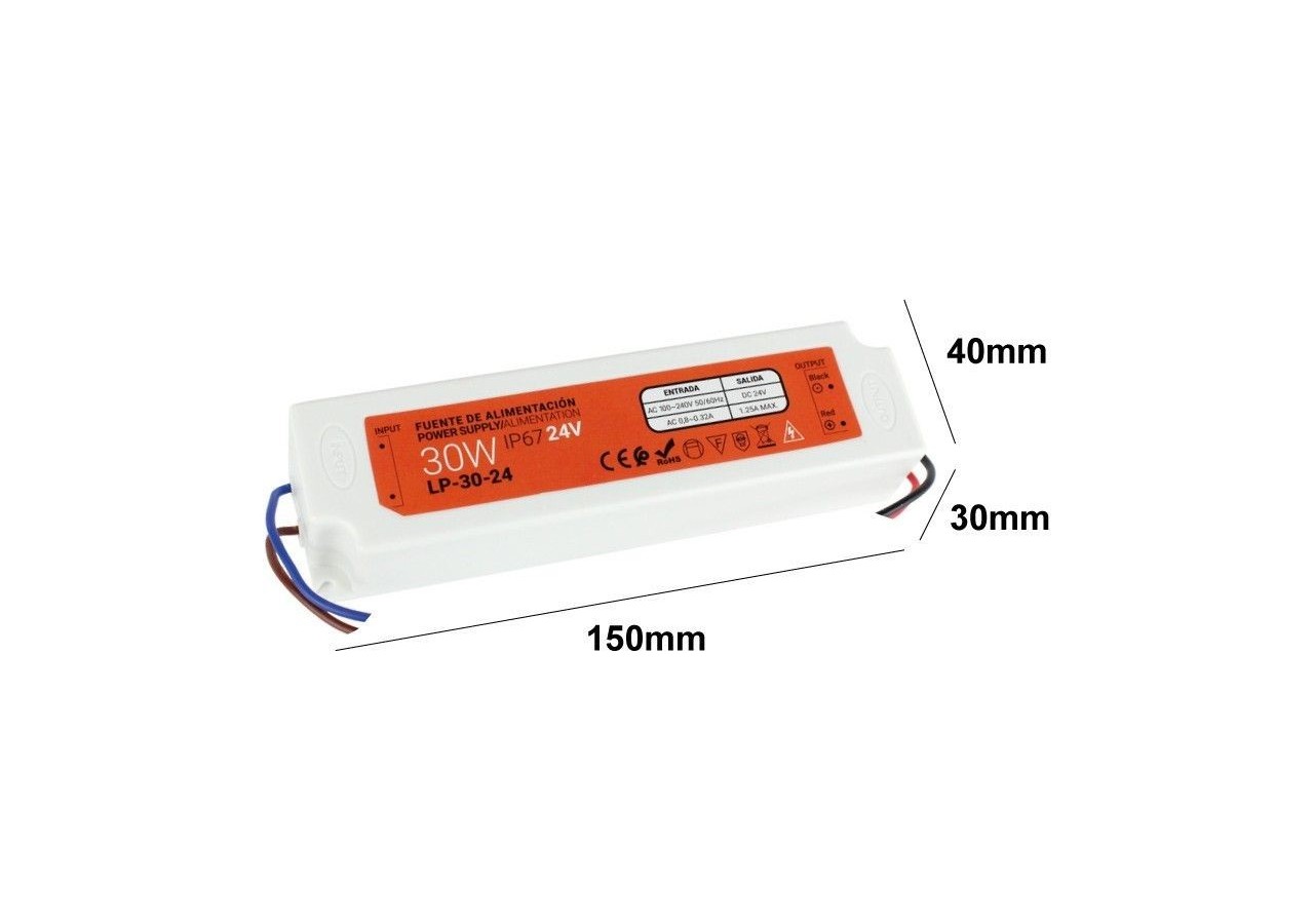 Transformateur étanche compact 24V 30W IP67 - LP-30-24 - Barcelona LED