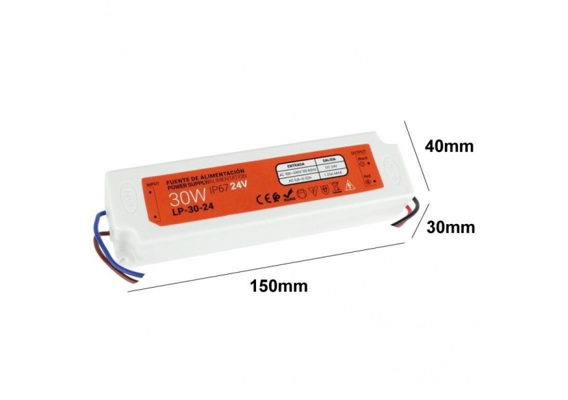 Transformateur étanche compact 24V 30W IP67 - LP-30-24 - Barcelona LED