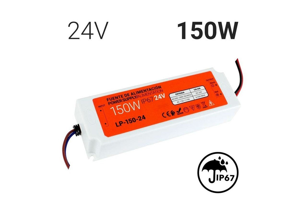 Transformateur étanche compact 24V 150W IP67 - LP-150-24 - Barcelona LED
