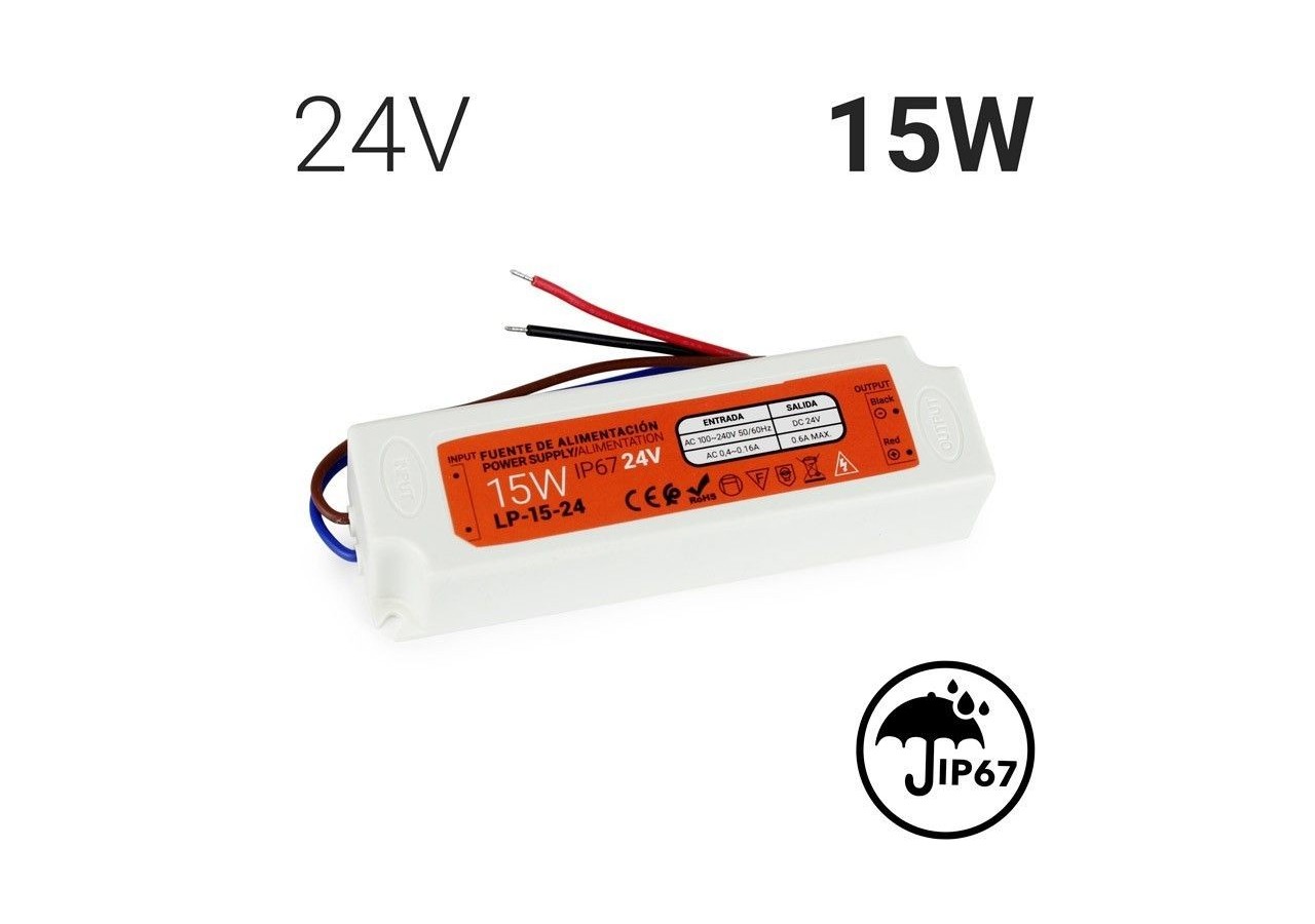 Transformateur étanche compact 24V 15W IP67 - LP-15-24 - Barcelona LED
