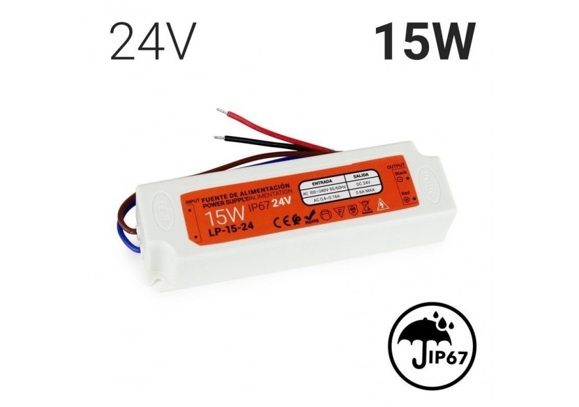 Transformateur étanche compact 24V 15W IP67 - LP-15-24 - Barcelona LED