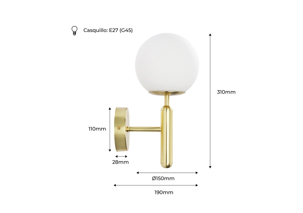 Applique murale globe en verre "Elsa" - E14 - LD1004-D - Barcelona LED