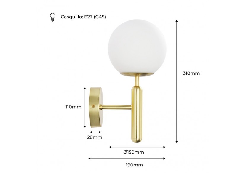 Applique murale globe en verre "Elsa" - E14 - LD1004-D - Barcelona LED