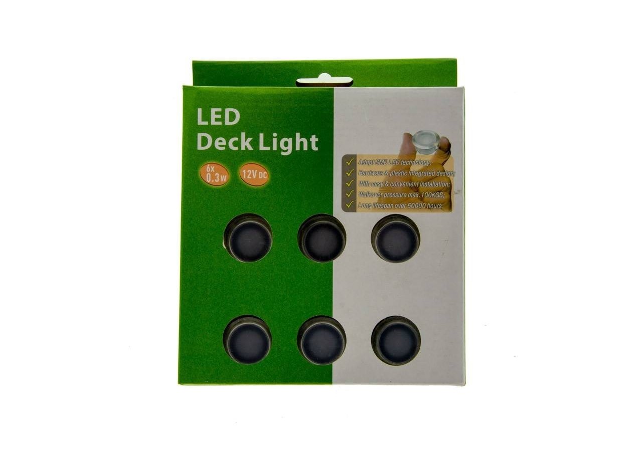 Kit 6 spots LED encastrés au sol 0,3W 12V-DC IP67 - BA50004-BC - Barcelona LED