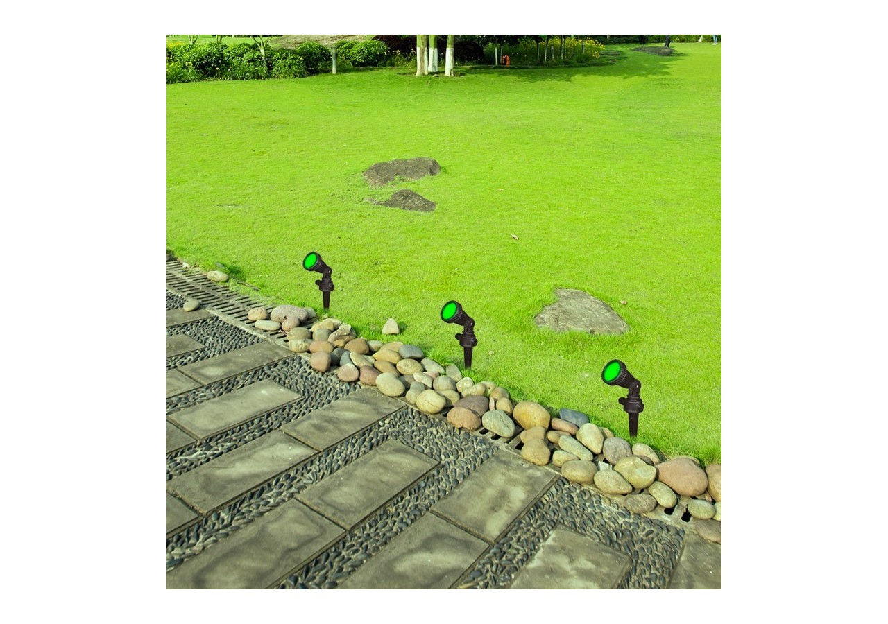 Kit Piquet de jardin + Ampoule GU10 LED 5W en vert - B1942-GU10-VE - Barcelona LED