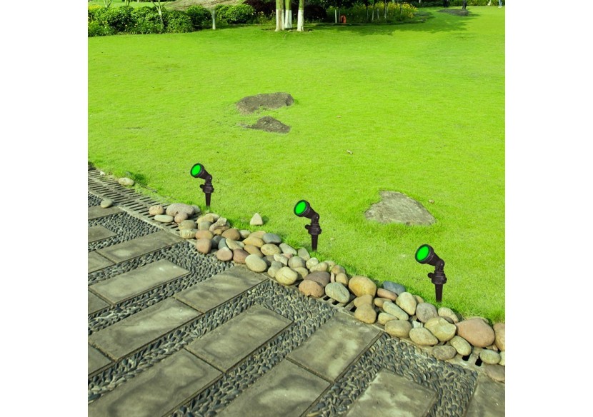 Kit Piquet de jardin + Ampoule GU10 LED 5W en vert - B1942-GU10-VE - Barcelona LED