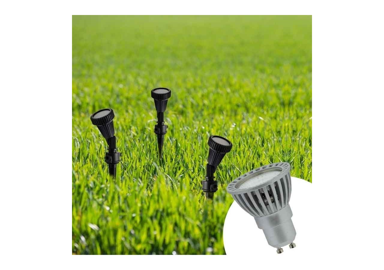 Kit Piquet de jardin + Ampoule GU10 LED 5W en vert - B1942-GU10-VE - Barcelona LED