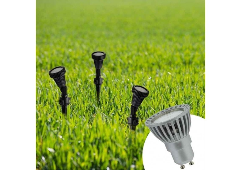Kit Piquet de jardin + Ampoule GU10 LED 5W en vert - B1942-GU10-VE - Barcelona LED